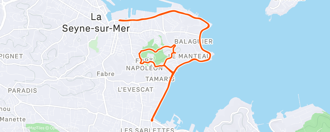 Map of the activity, Evening Run