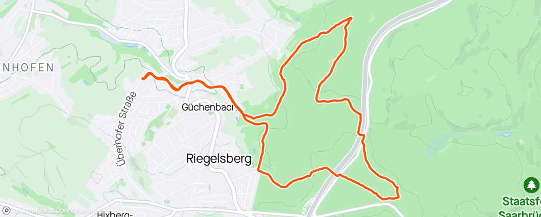 Map of the activity, Radfahrt am Abend