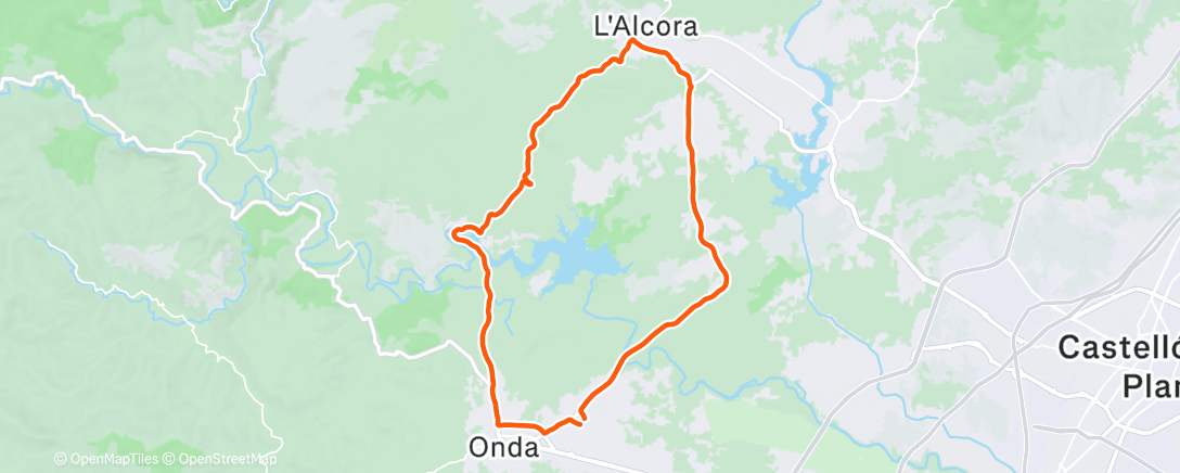 Map of the activity, Bicicleta por la tarde