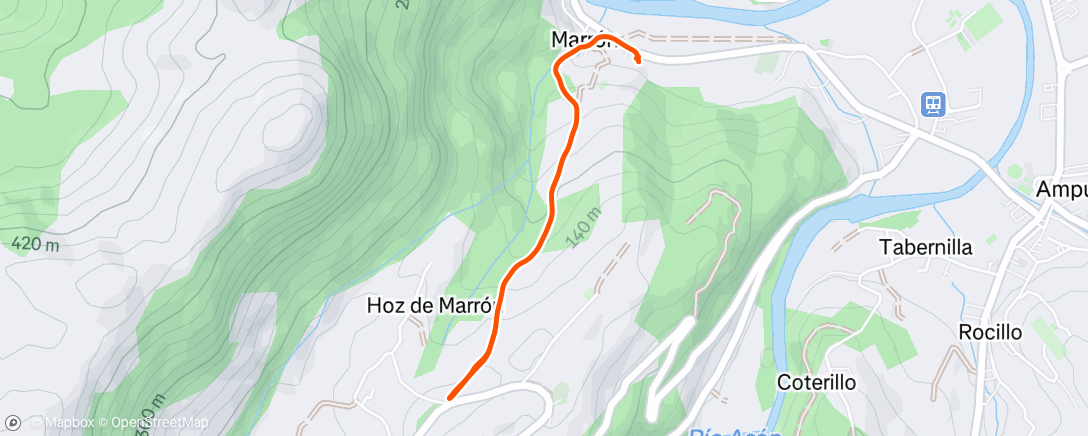 Map of the activity, Excursión de noche