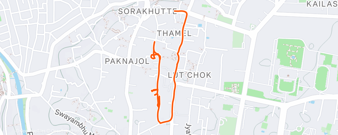 Map of the activity, Afternoon Walk