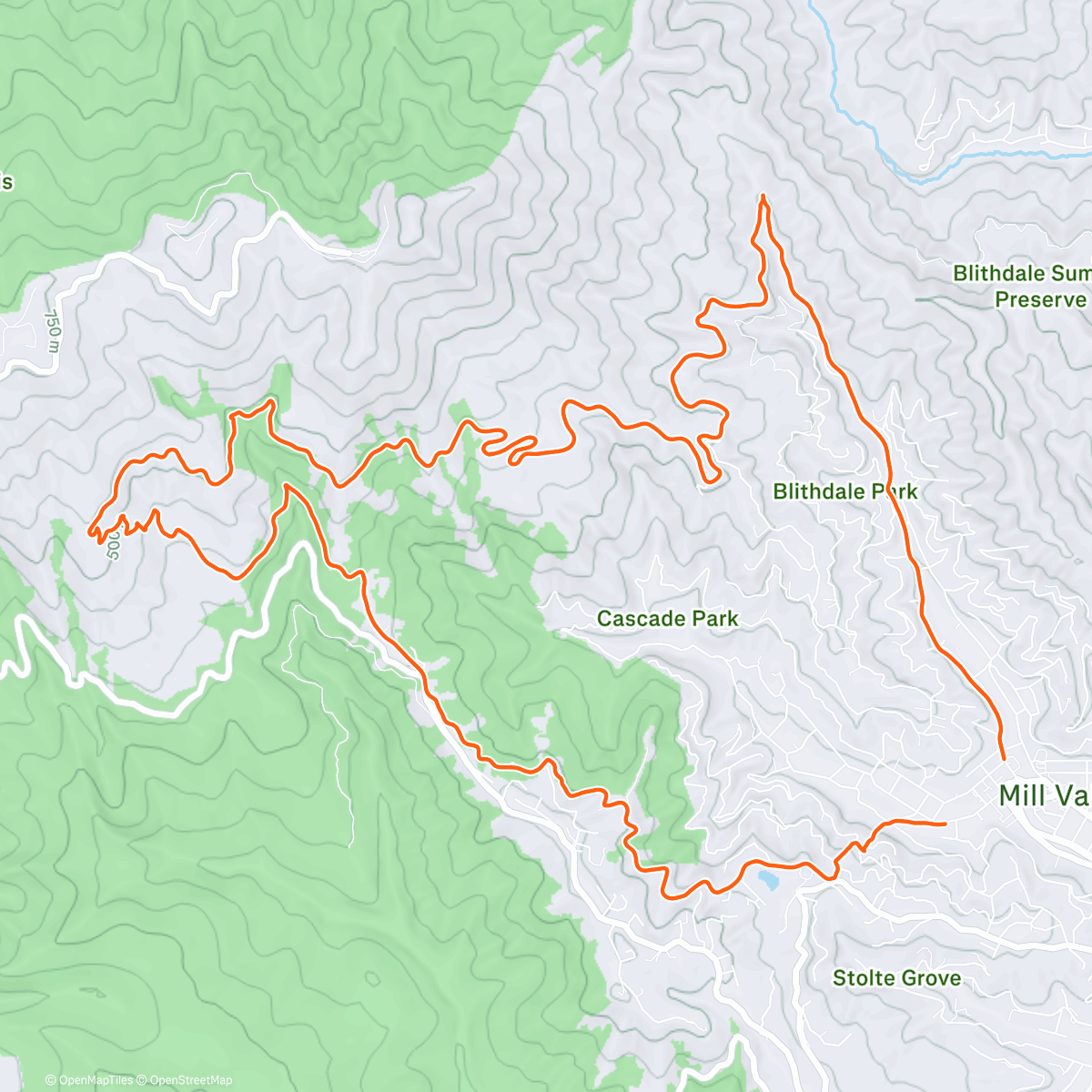 Map of the activity, MV to West Point Inn