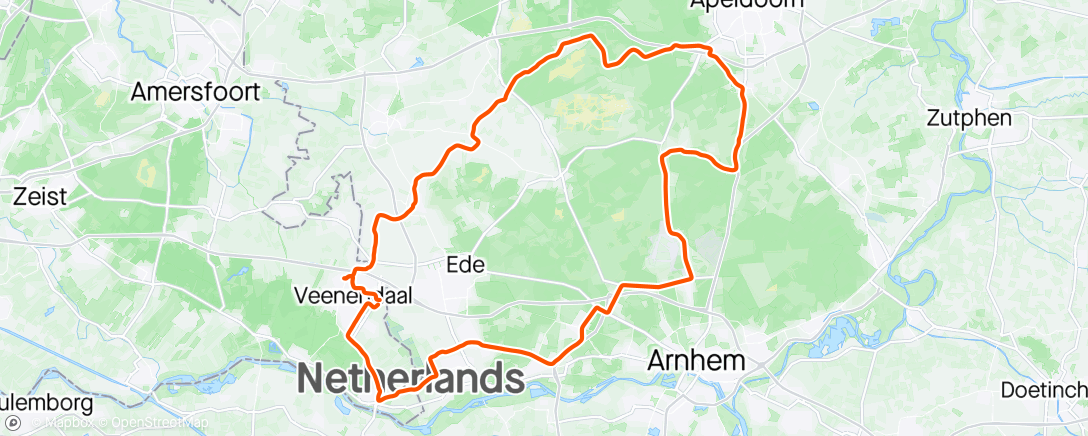 Map of the activity, Tour de Veluwe