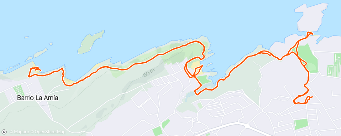Map of the activity, Virgen del Mar - La Arnia (Trail)