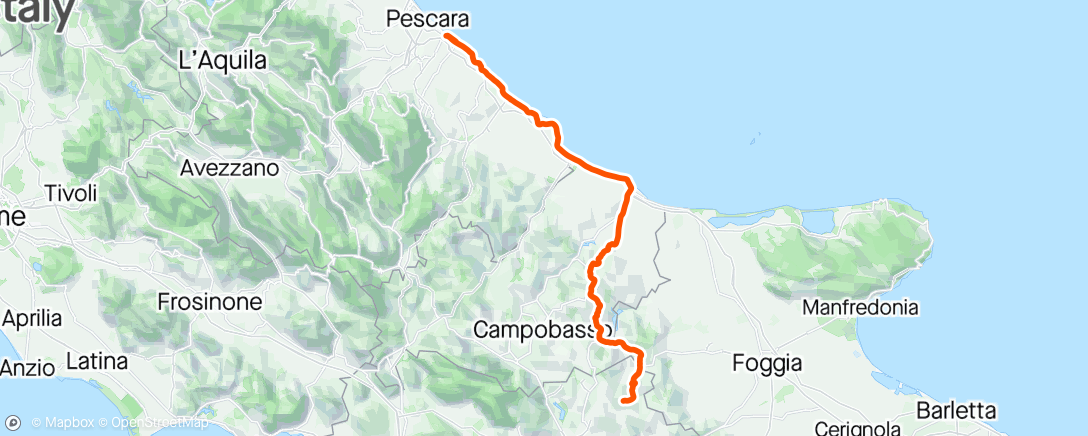 Map of the activity, Giro d’Italia stage 11