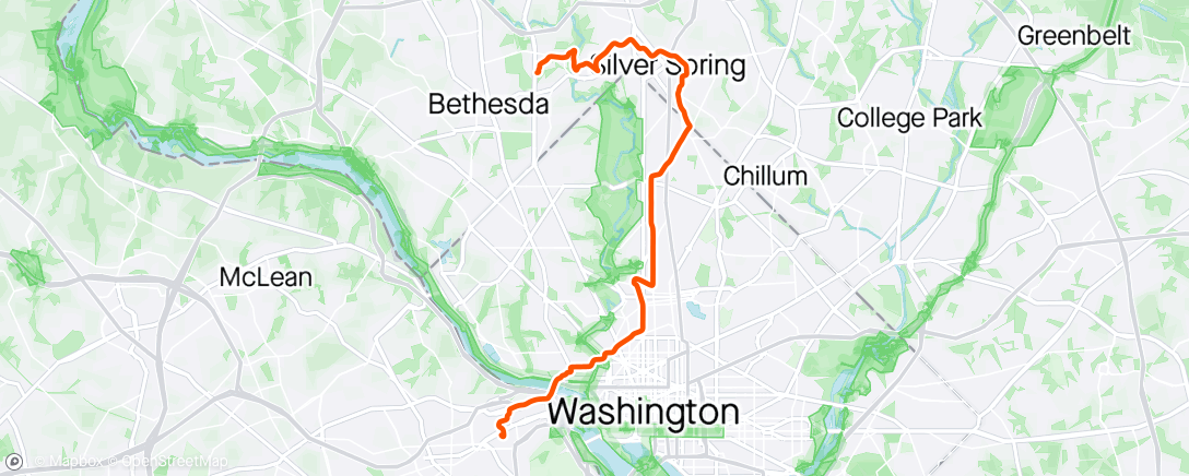 Map of the activity, Long(er) Way Home: Silver Spring, etc.