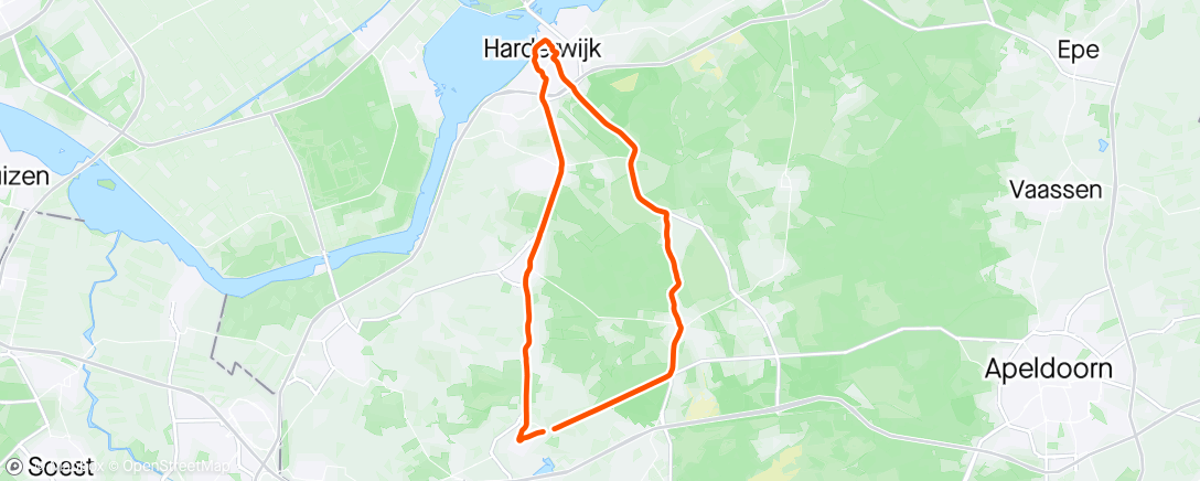 Karte der Aktivität „Toerist rondje deel II Harderwijk en terug. Veel grind padden, zwijntje en fantastische omgeving”