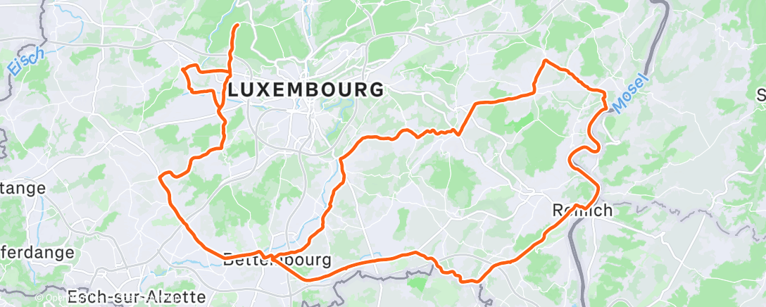 Map of the activity, Lunch Ride