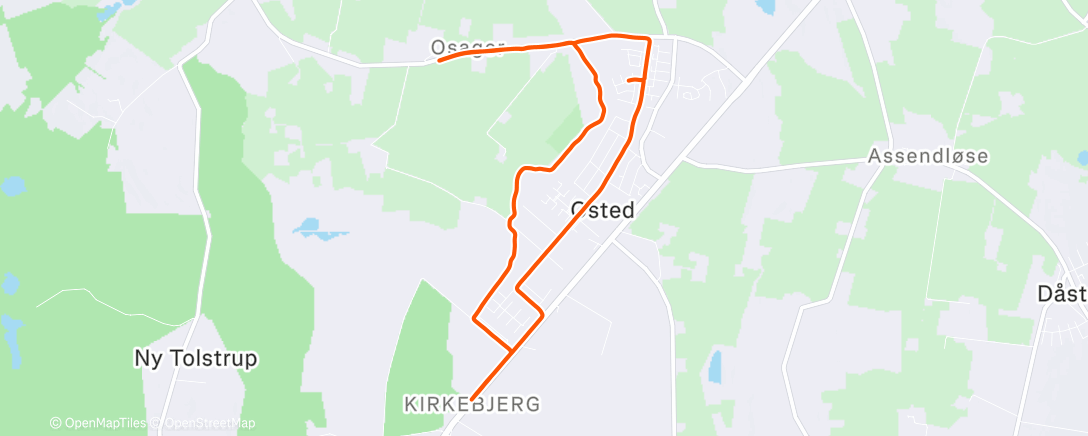 Map of the activity, Afternoon Run