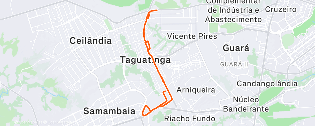 Map of the activity, Pedalada matinal