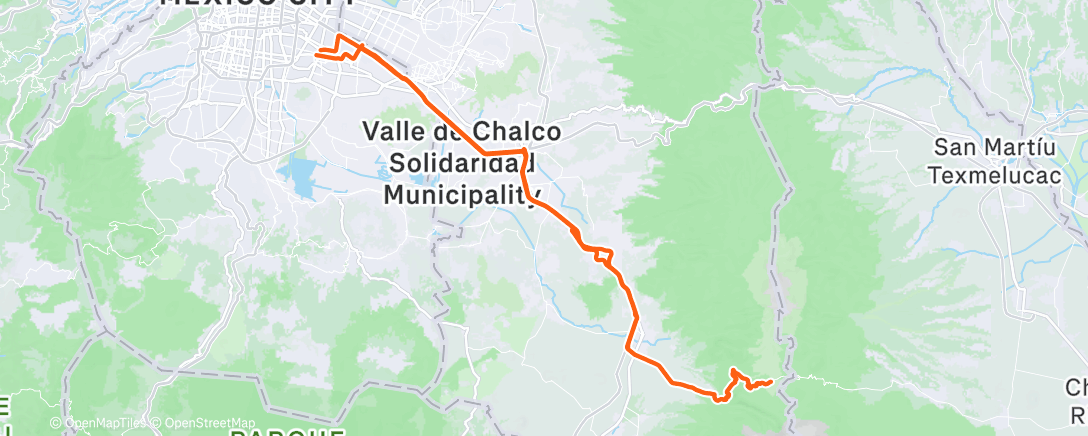 Map of the activity, Lunch Ride