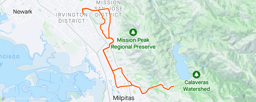 Map of the activity, Cinco de mayo ride