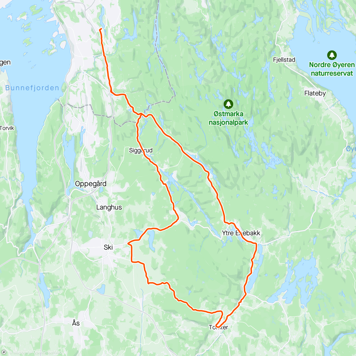Map of the activity, Tomter runden
