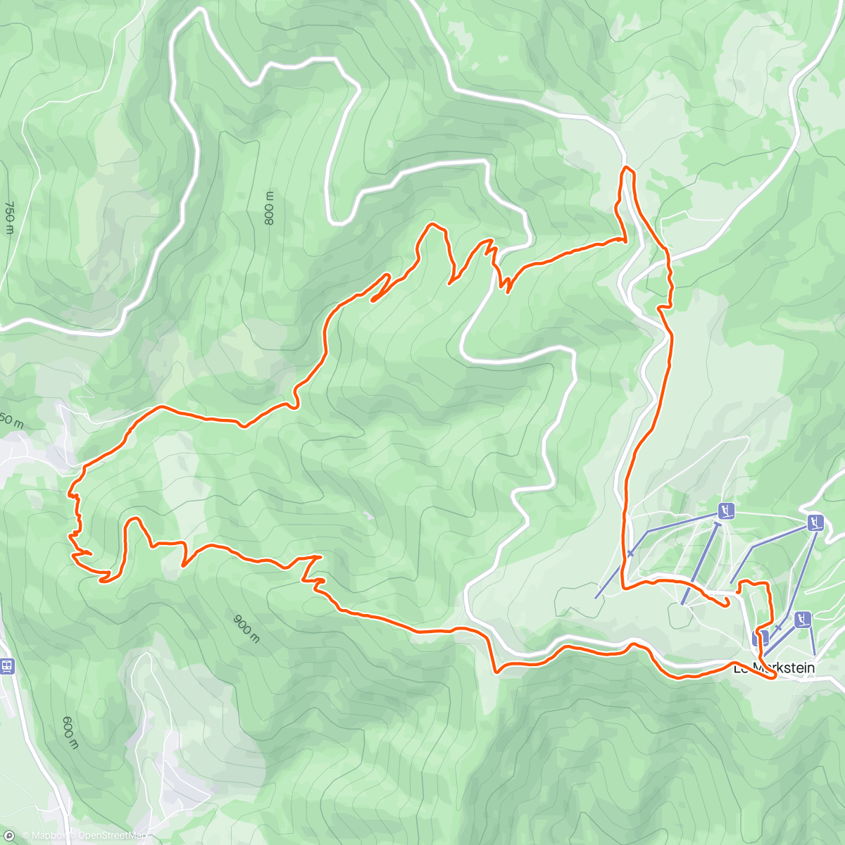 アクティビティ「Trail du Grand Ballon avec la neige」の地図
