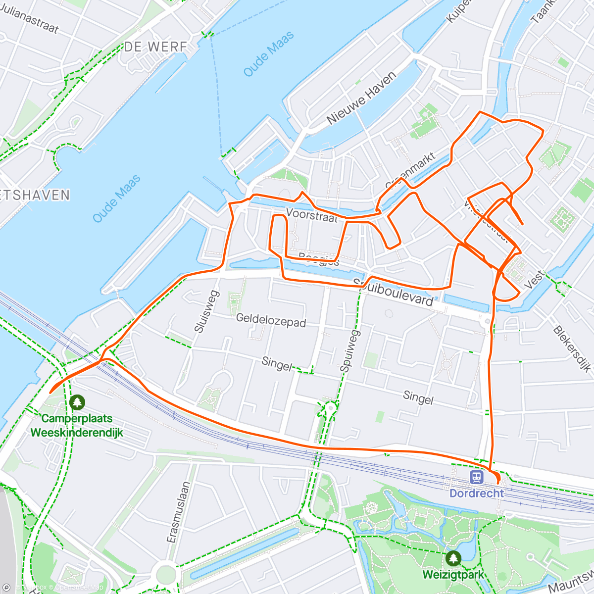Map of the activity, Rondje Dordrecht