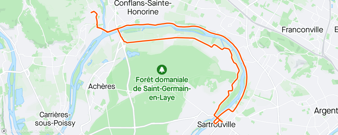 Mapa de la actividad, Vélo dans l'après-midi
