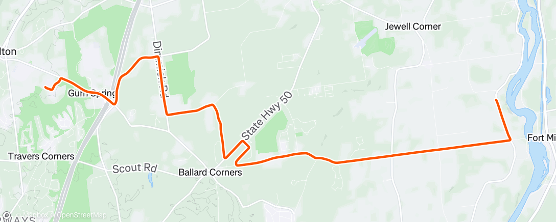 Map of the activity, Afternoon Ride
