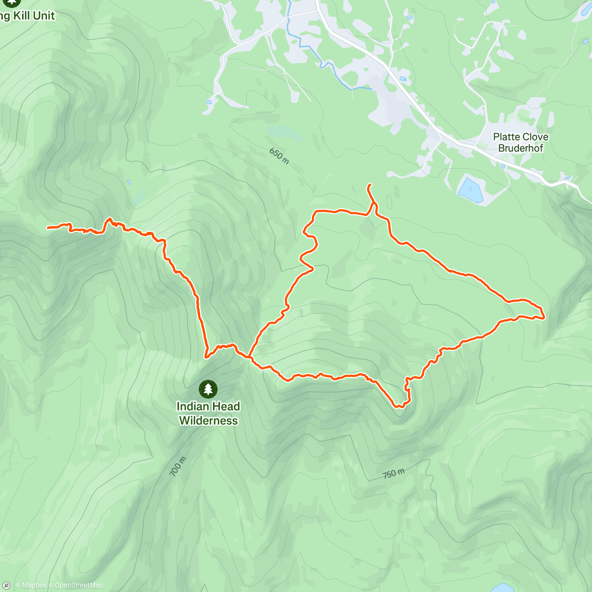 Map of the activity, Twin Indian head and sugar loaf mountains