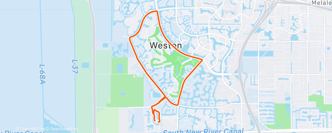 Map of the activity, Afternoon Run