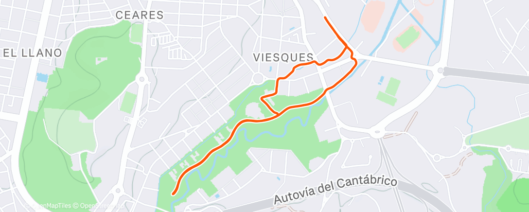 Map of the activity, Morning Run