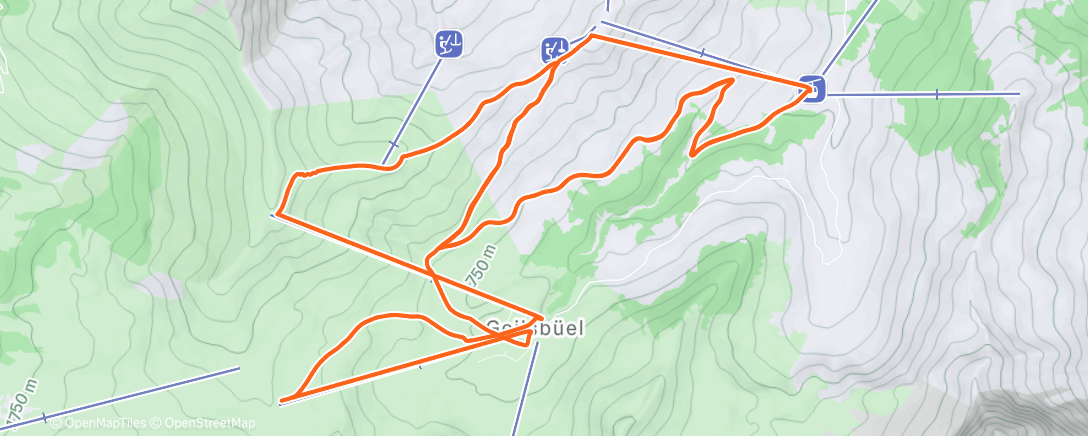 Map of the activity, Lunch Alpine Ski