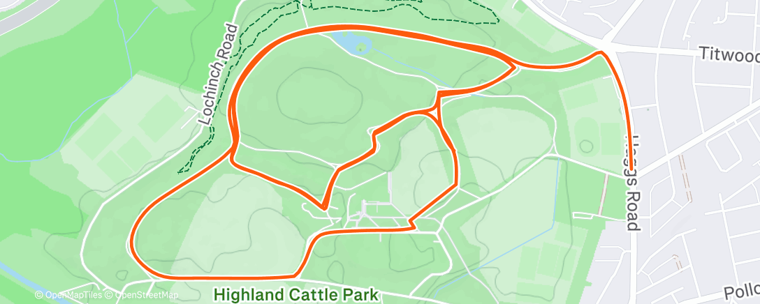 Map of the activity, Pollok New Year Parkrun
