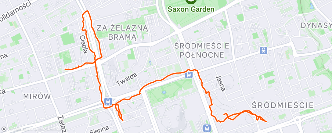 Map of the activity, Evening Walk