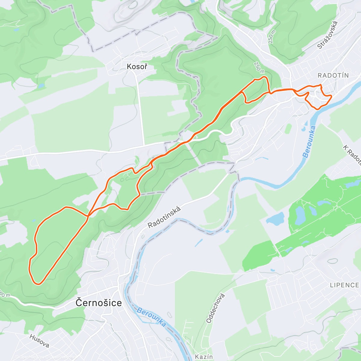 Map of the activity, Lunch Run