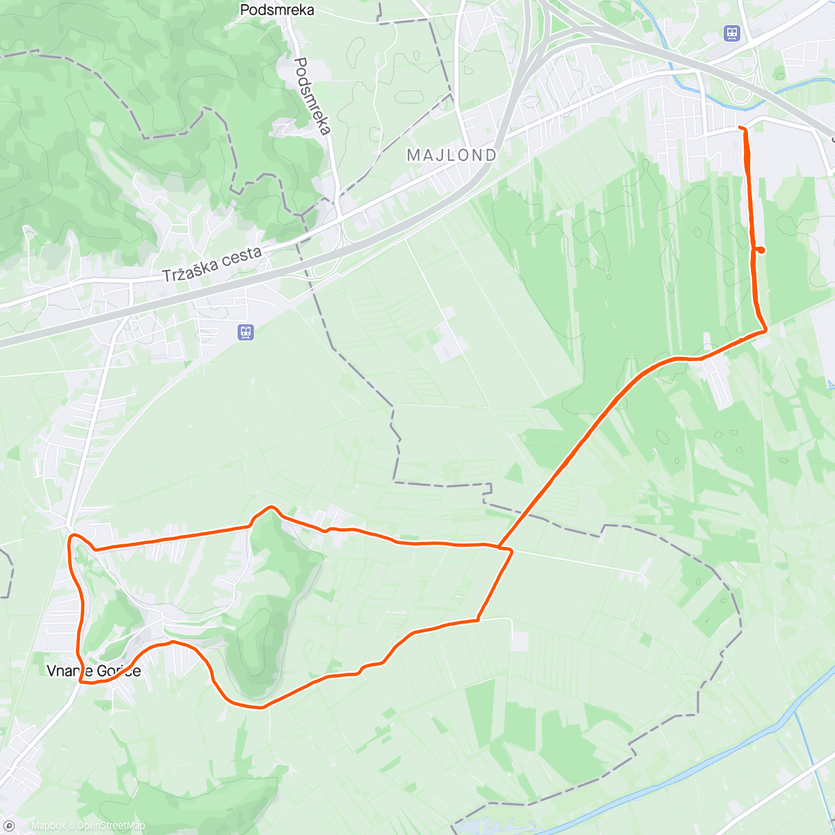 Map of the activity, 14km. Longest run before half marathon in 10 days