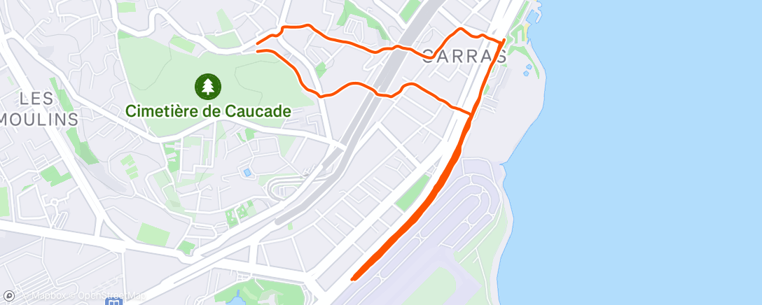 Map of the activity, Course à pied le matin