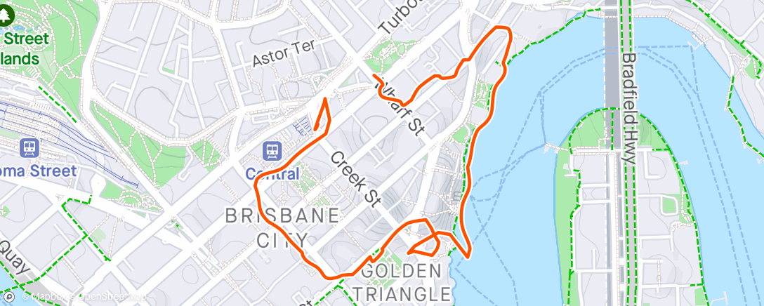 Map of the activity, City Walk before work
