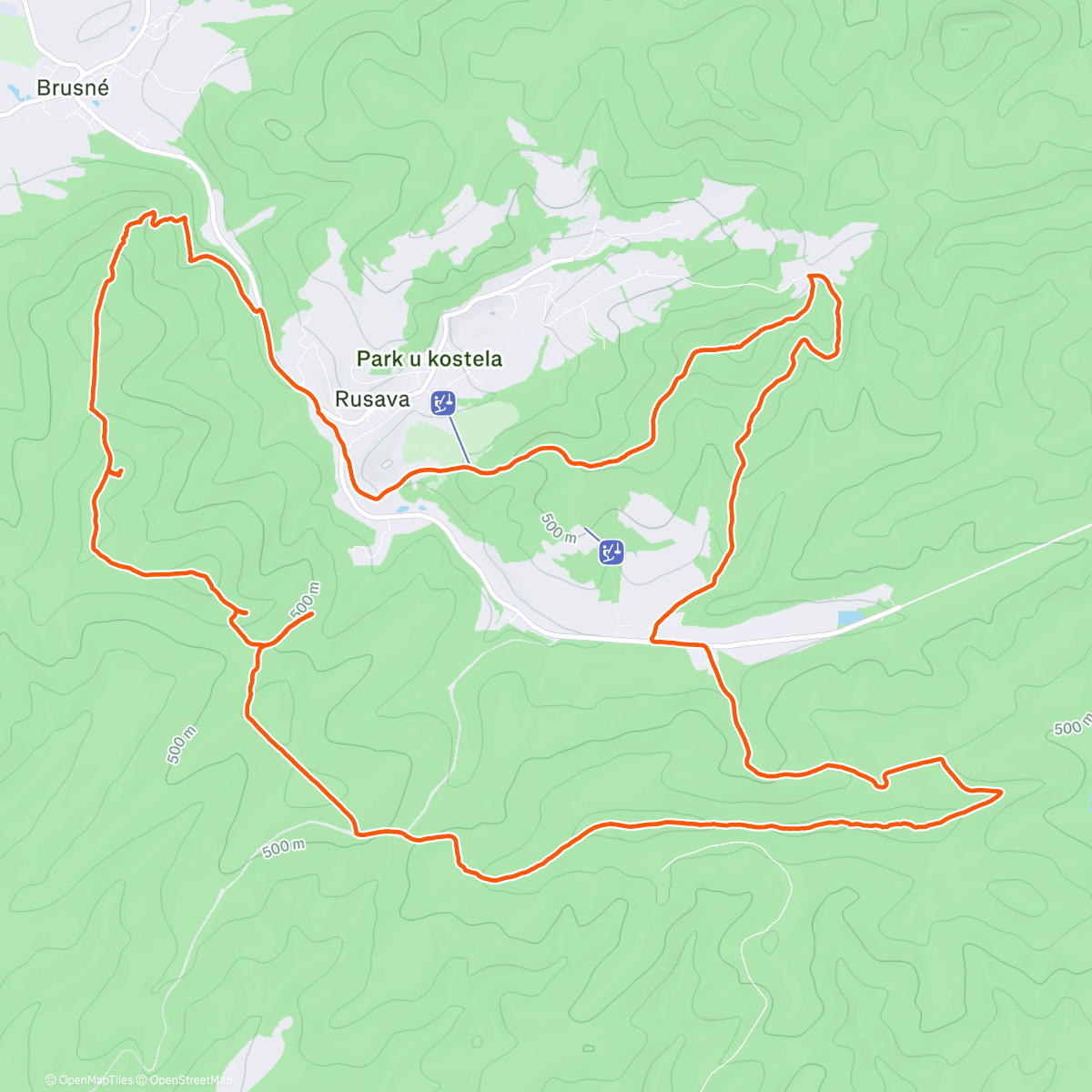 Карта физической активности (Hostýnský zimní 1/2 maraton - 2. pokus)