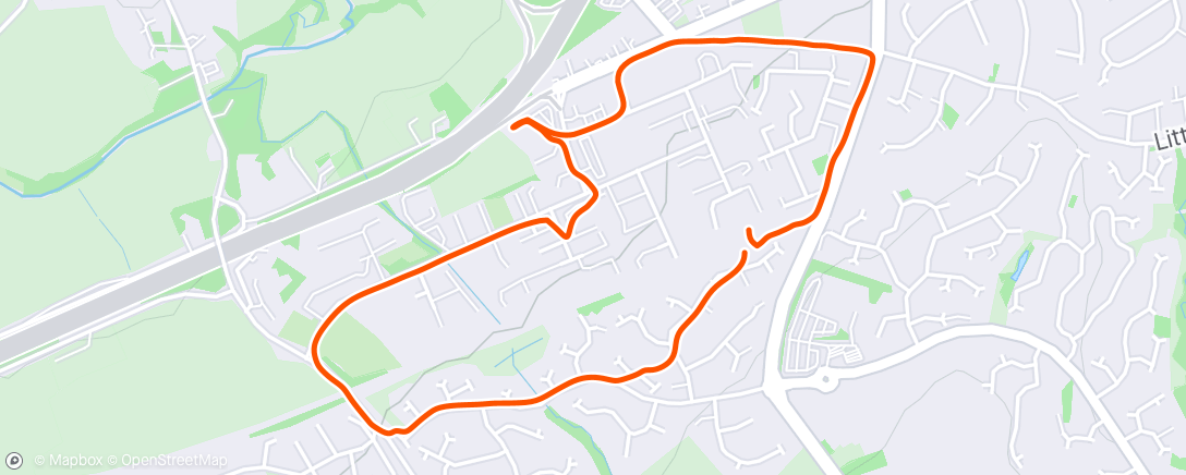 Map of the activity, After work 🐕 nearly finished the worlds shortest shared cycle way in Newton Abbott