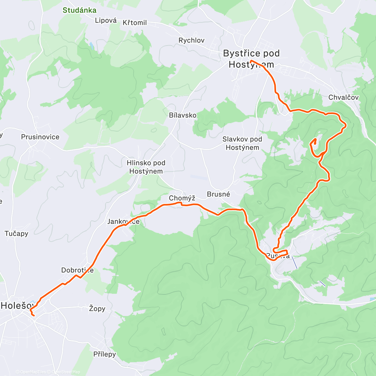 Map of the activity, Lunch Trail Run