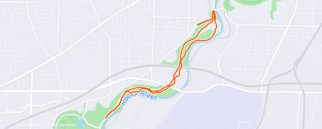 Map of the activity, 10 x 100m stride/300m jog