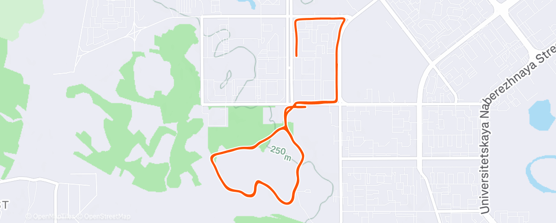 Map of the activity, Утренний забег