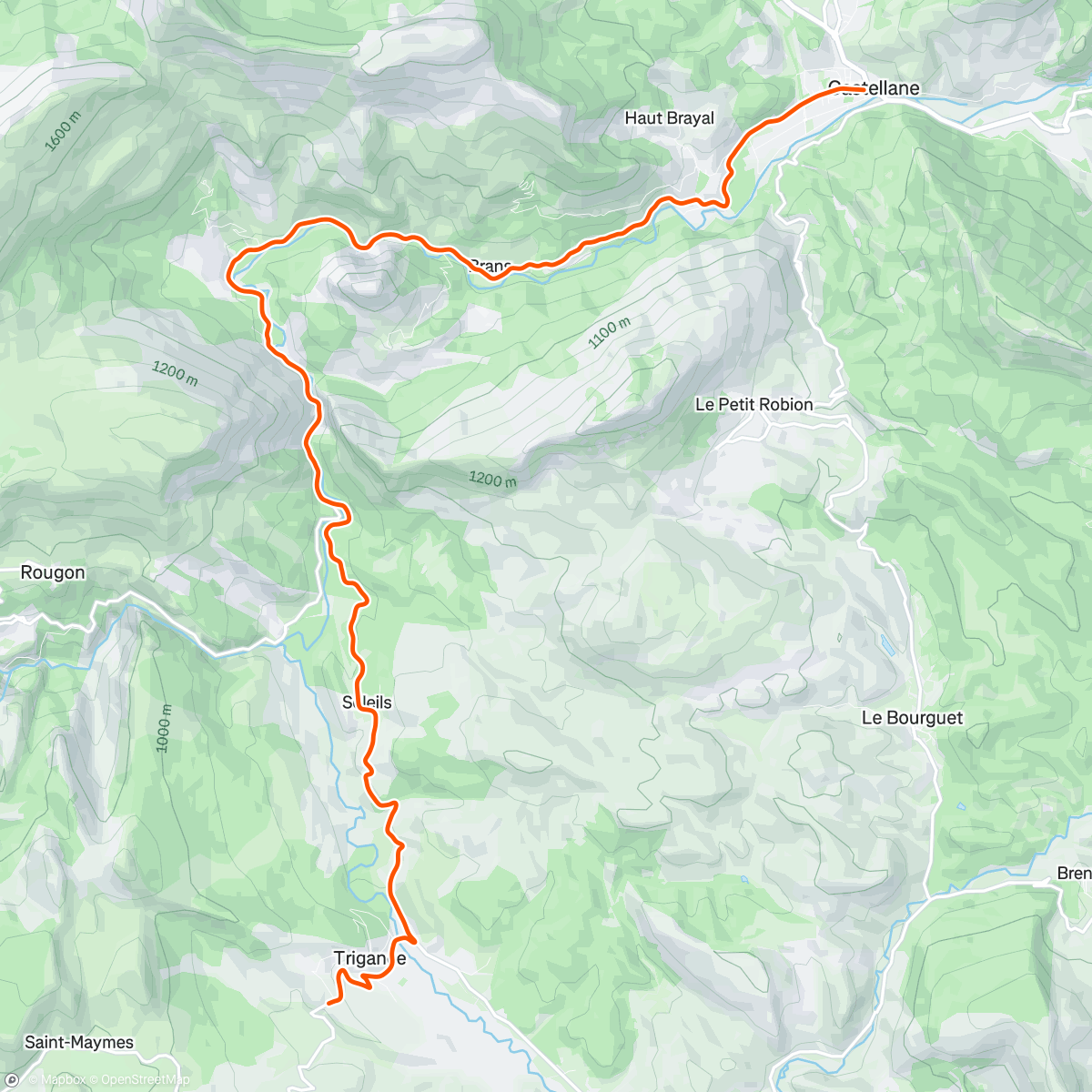 Map of the activity, ROUVY - Race: Trigance to Castellane | France