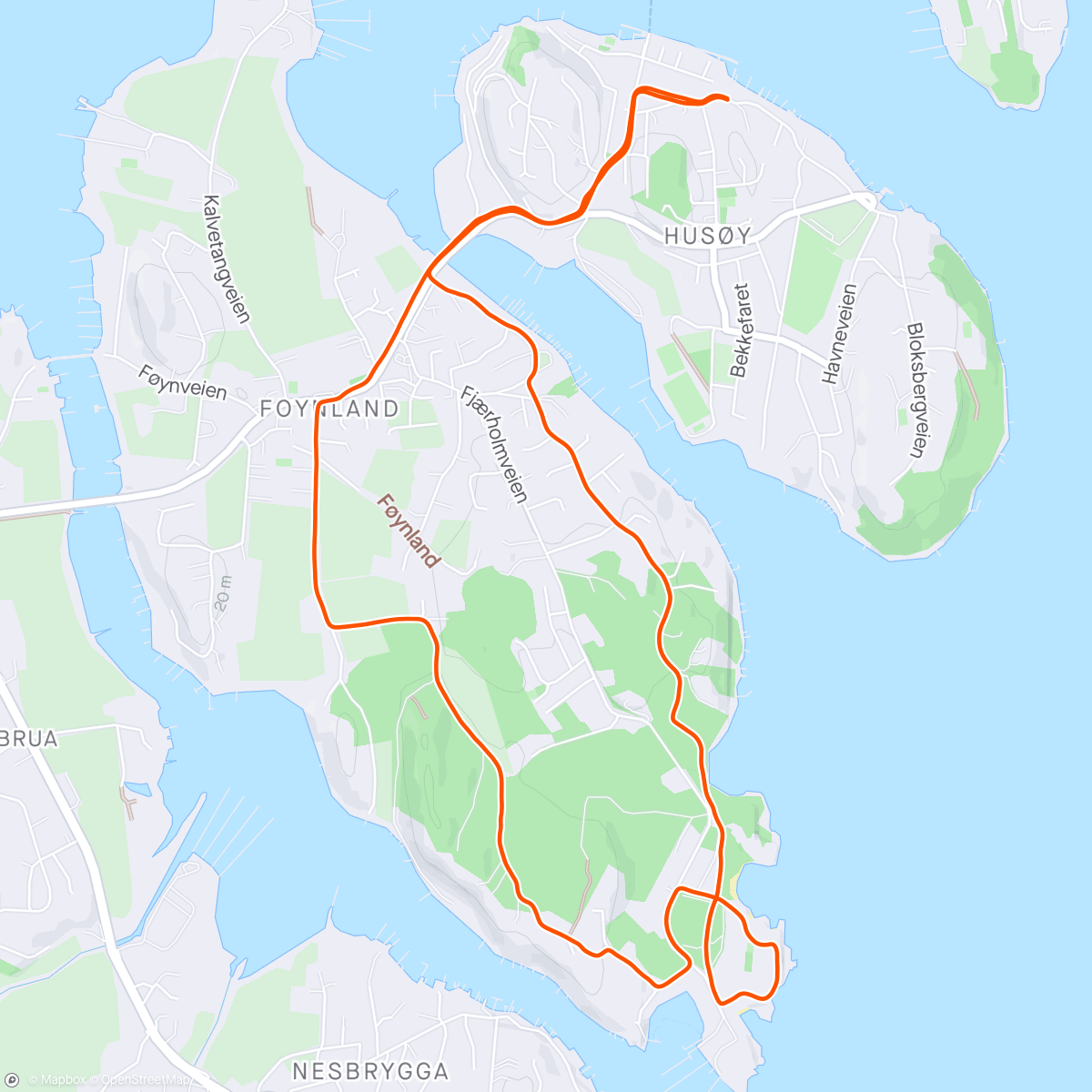 「Løpetur - S 23, Fjærholmen, S 23」活動的地圖
