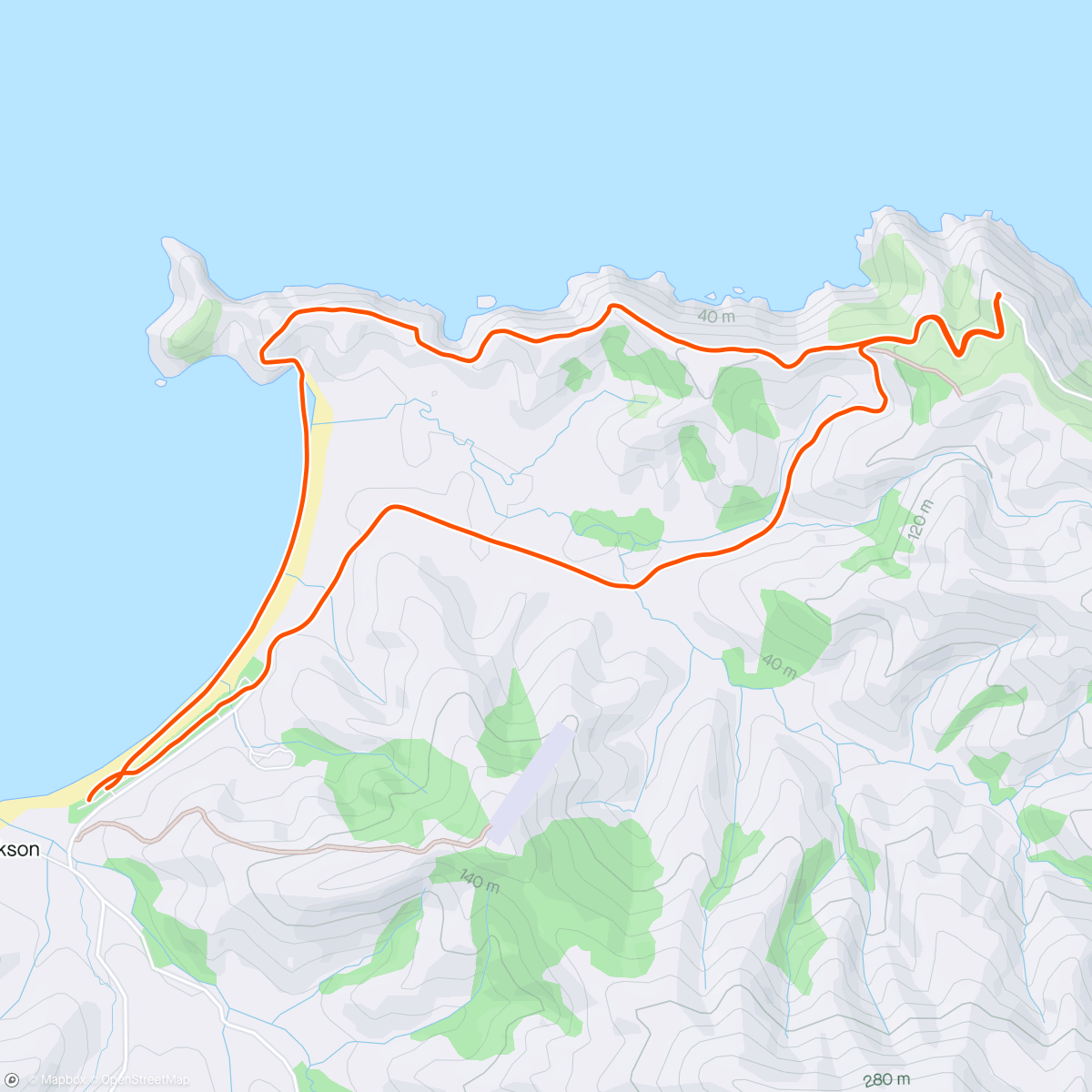 Map of the activity, Anzac Day Muriwai Walk to Fletchers Bay lookout