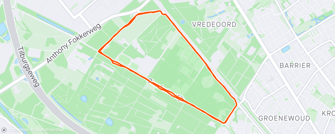 Map of the activity, Middagrondje