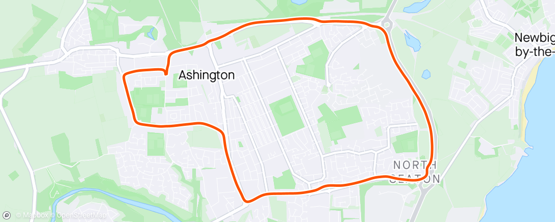 Map of the activity, Mid Week Evening Run