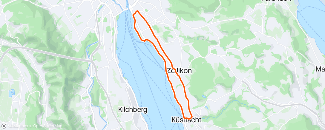 Map of the activity, Zurich Lunch Run