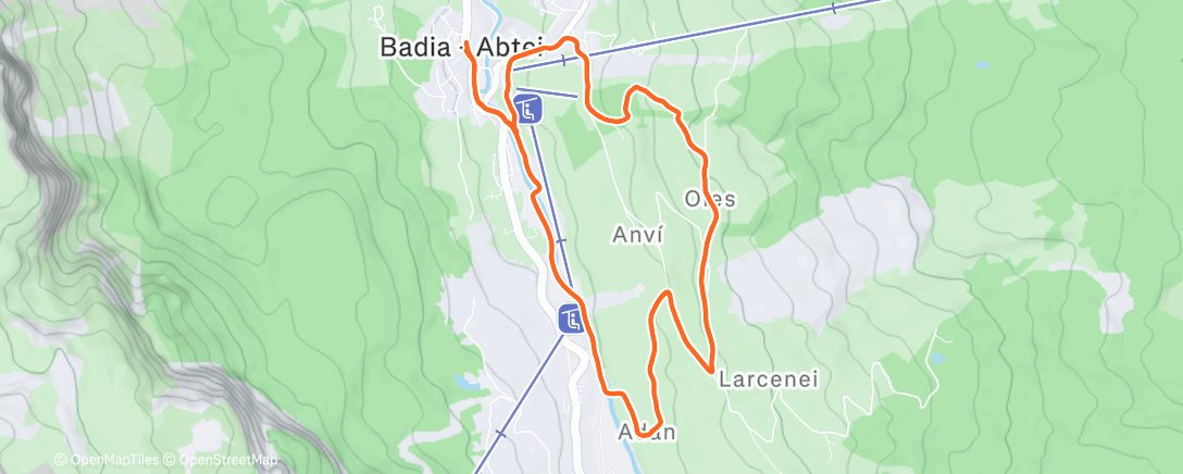 Map of the activity, Afternoon Hike