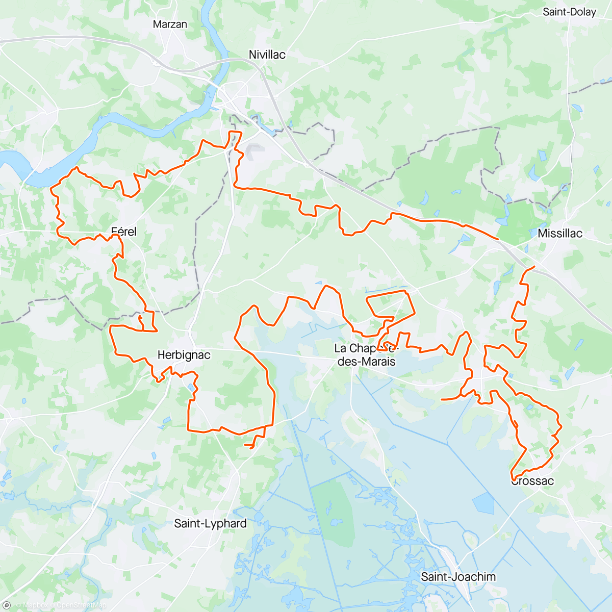 Map of the activity, Sortie gravel dans l'après-midi
