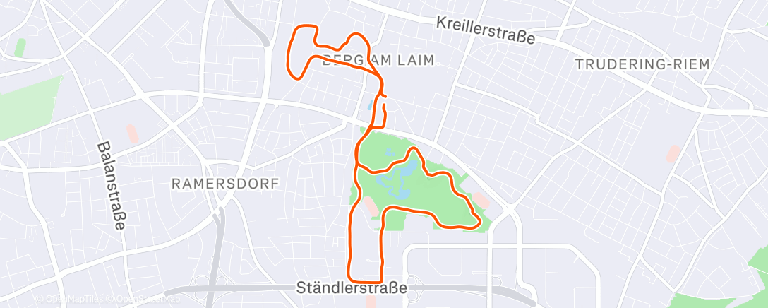 Map of the activity, Afternoon Run