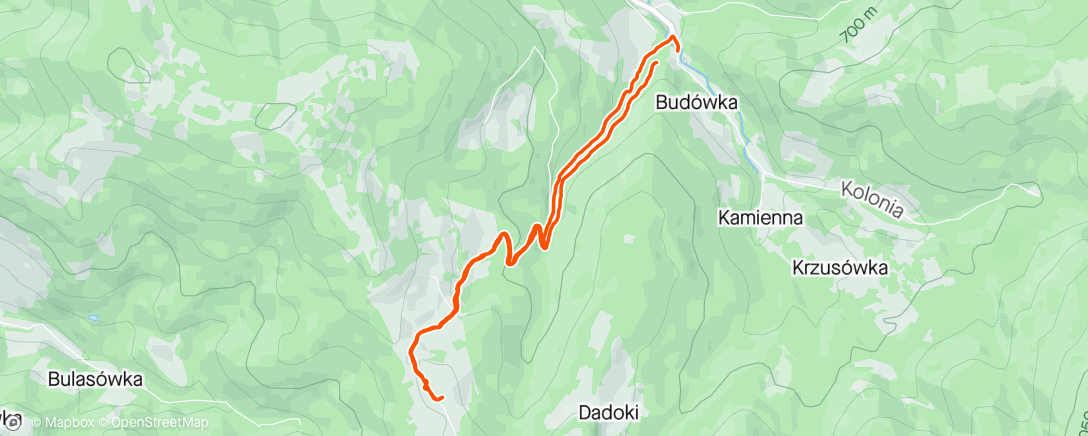 Map of the activity, Na jagodziankę Hike