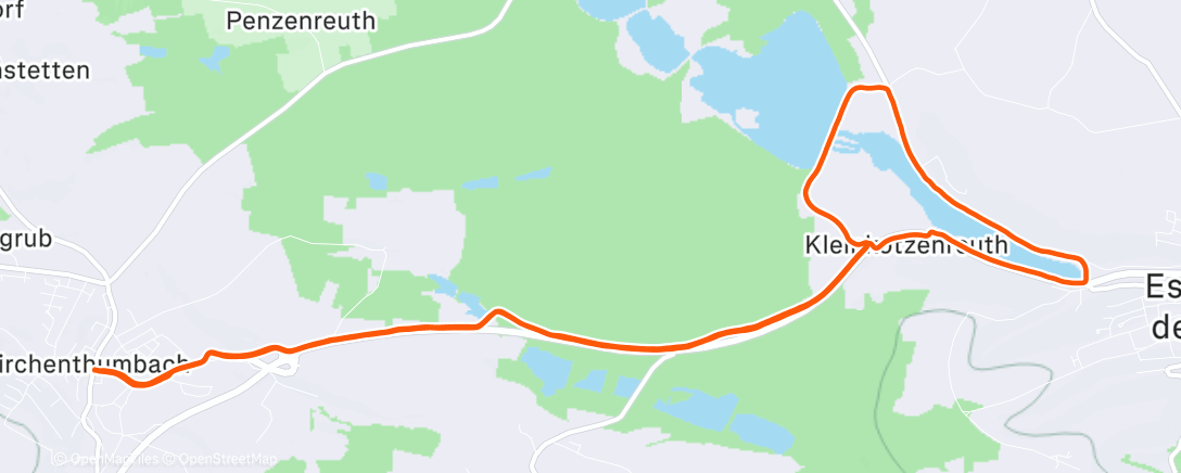 Map of the activity, Afternoon Run