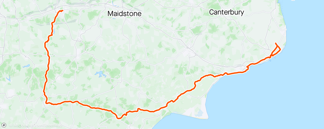 Map of the activity, Part oast to coast audax and cuppa with dad
