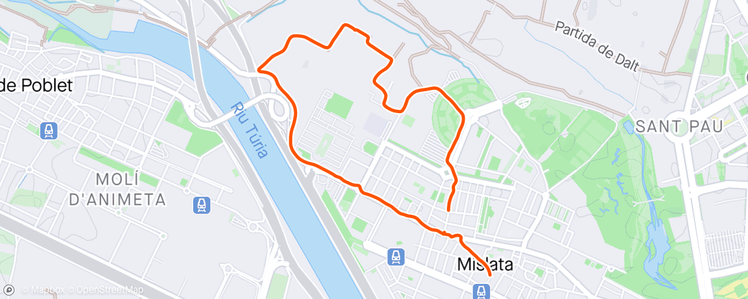 Mapa de la actividad (Caminata de noche)