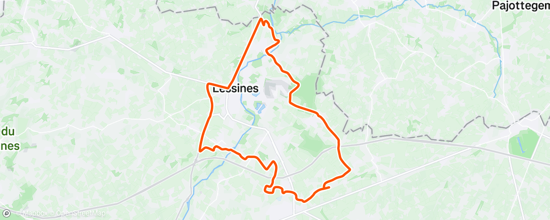 Map of the activity, Sortie vélo en soirée